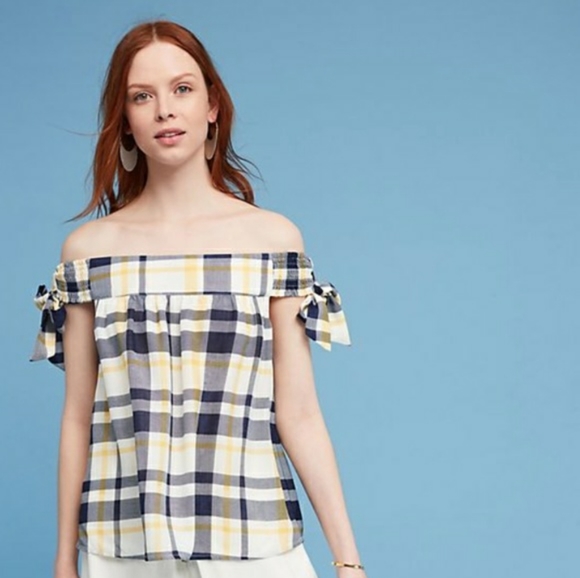 Anthropologie Tops - Moon River Cold Shoulder Tie Sleeve Top